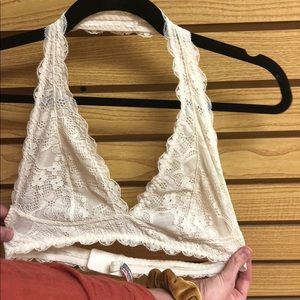 Free people white lace halter bralette